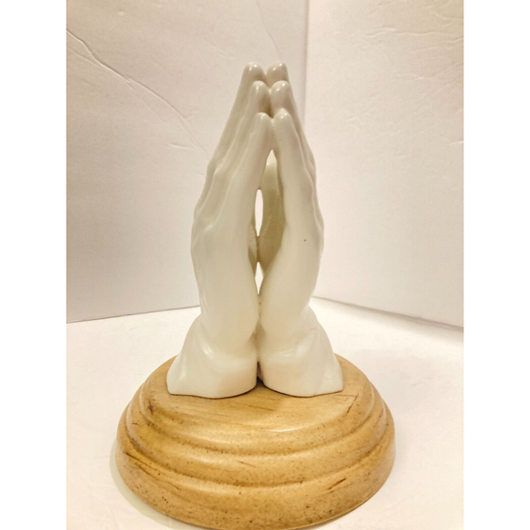 Porcelain Praying Hands Figurine Statue No Damage - Picture 2 of 8